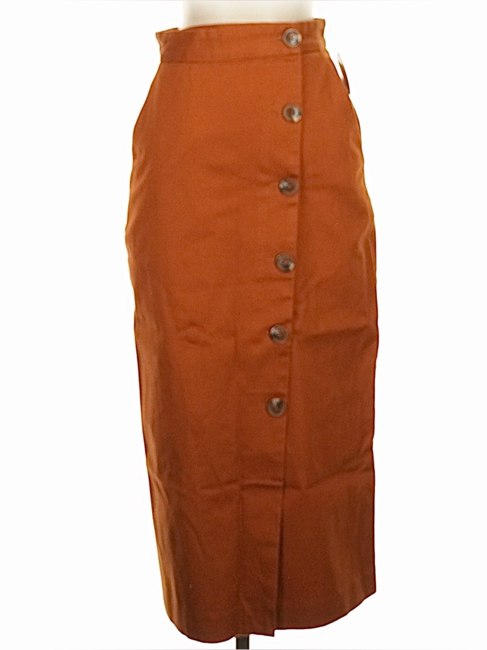 & Other Stories button front cotton midi pencil skirt